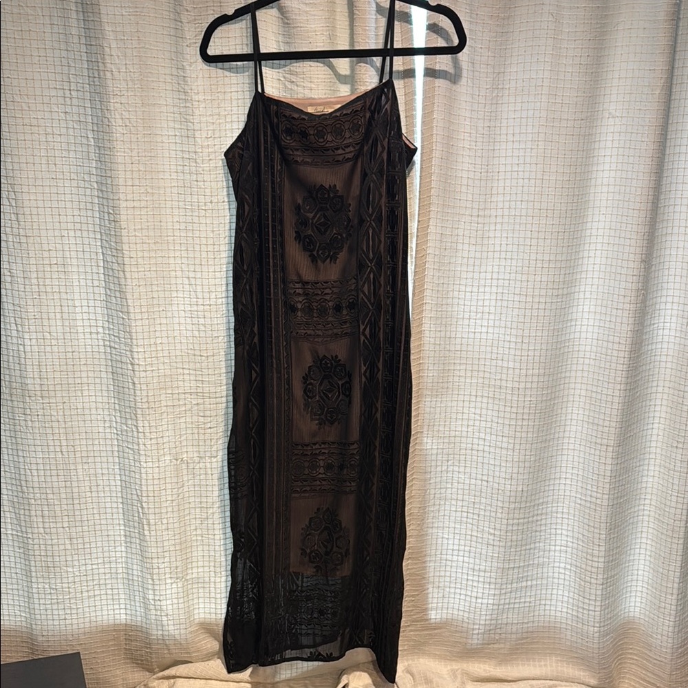 Floreat/Anthropologie Elegant Black Lace Dress